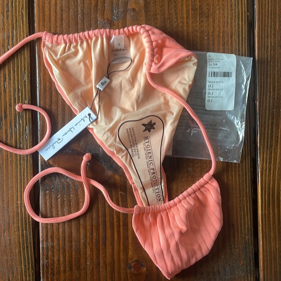 MONICA HANSEN BEACHWEAR LAZY DAYS BIKINI BOTTOMS NWT IN RIBBED CORAL - Picture 14 of 14